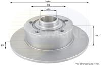 Диск торм audi a4 95-00 зад не вент 245x10