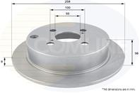 ДИСК ТОРМ TOY COROLLA 1.4 1.6 02- ЗАД НЕ ВЕНТ 257X8 (С ПОКРЫТИЕМ)