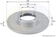 Диск торм chv/dae matiz/spark 0.8/1.0 98- пер не вент 236x12.6 coated