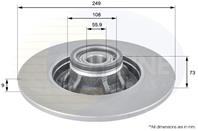 Диск торм pgt 308 07- зад невент l/r 249x9 (c подшипником)