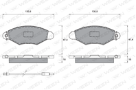 Колодки тормозные nissan kubistar, renault kangoo дисковые (кт 4 шт.)