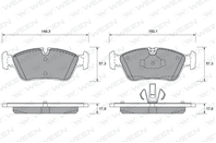 Колодки тормозные дисковые передние BMW 1 (E81E82E87E88) 3 (E90) (компл.)