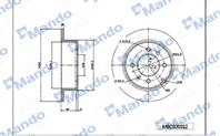 Диск тормозной HYUNDAI Sonata 5,Matrix (03-) KIA Magentis (02-) задний (1шт.) MANDO