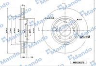 Диск тормозной HYUNDAI Santa Fe (00-) (4WD) (R16) передний (1шт.) MANDO