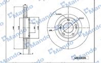 Диск тормозной HYUNDAI Grandeur (05-) KIA Opirus (06-) передний (1шт.) MANDO