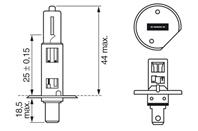 1 987 301 076_лампа! (H1) 55W 12V P14.5S галогенная Plus 90 блистер