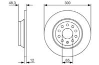 Диск тормозной VW GOLF VII 12- задний D=300мм.
