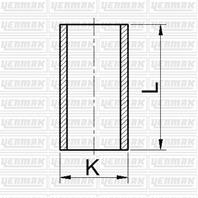 104,00 mm Гильза К 107,05, L 198, H 0, D 107,05