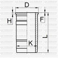 123,0 mm Гильза STD K=134,92 L=257 H=9,35 D=147,3