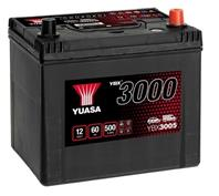 Аккумулятор Yuasa YBX3000 SMF JIS 60 А/ч о/п 500 А размер 231*173*225