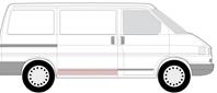 Ремкомплект дверей Прав (Ремонтная панель, внутр/нижняя часть) VW TRANSPORTER T4, TRANSPORTER T4 LIF