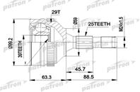 Шрус внешний с кольцом `ABS`  Peugeot 406 1996-2004