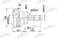 Шрус наружн к-кт peugeot: 406 95 - 04  406 break 9