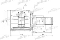 Шрус внутр к-кт [a:25  b:23  d:41] hyundai: sonata