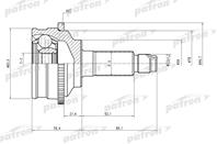 ШРУС PATRON PCV2072 нар.[A28  B30 ABS44] MAZDA 626 9