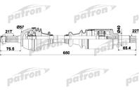 Полуось левая 21x614x58.5 citroen: ax 87-97  saxo