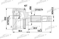 Шрус наружн к-кт nissan: primera с abs 2.0 10.90-