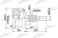 Шрус наружн к-кт [a:38  b:27  d:100.4] vw: transpo