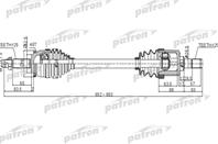 Полуось передний мост слева 25x652x52 5x25 ABS:48T