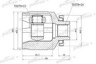 Шрус внутренний правый 26x42x25 hyundai tucson 04-