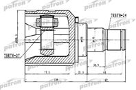 Шрус внутренний левый 24x50x27 toyota camry acv40/