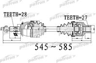 Полуось передний правый/левый 28X545X60X27 SSANG Y