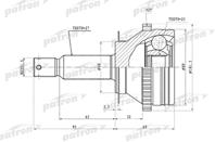 Шрус наружный с кольцом abs задний 27x58.8x25 abs:52t hyundai santa fe (bb) 00-06