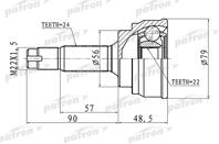 Шрус наружный 24x56x22 toyota yaris ncp10/scp10 99-05