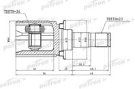 Шрус внутренний задний 23x35x26 mitsubishi outland