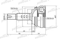 Шрус наружный 24x58x26 toyota corolla ce120/nze120