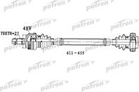 Полуось задняя левая 27x611x69.3 abs: 48t bmw: 1 04-