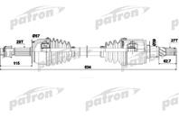 Полуось передняя 29x634x67x27 nissan: navara 2.5dci 4wd 05-  pahtfinder 2.5dci 4wd 05-