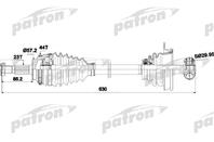 Полуось передняя левая 23x630x57.5 abs: 44t renaul