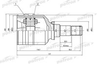 Шрус внутренний 23x34x22 toyota corolla ae110/ee110/ce110 95-01