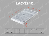 Lac-324c фильтр салонный audi a4 15&gt / a5 16&gt / q7(4m) 15&gt lynxauto