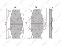 Колодки торм. TOYOTA LAND CRUISER(J70) 2.4-3.4 90-96/(J80) 4.2-4.5 95-98/(J90) 96-02/4