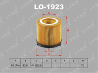 Lo-1923 фильтр масляный bmw 3(f30/f31) 3.0 11&gt / 5(f10/f11) 2.0-3.0 09