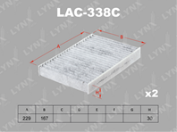 Lac-338c фильтр салонный (комплект 2 шт.) bmw 7(g11/g12) 15&gt lynxauto