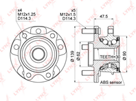 Подшипник-ступица пер. TOYOTA RAV 4 III 06-   AURIS 07- 2.0D  2.2D  AVENSIS 09- 2.0D  2.2D  COROLLA