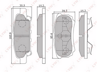 [BD5505] LYNXauto Колодки тормозные задние комплект на ось