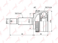 ШРУС наружн.HUYNDAI ix35 2.0-2.4 09&gt  KIA Sportage(SL) 2.0 10&gt