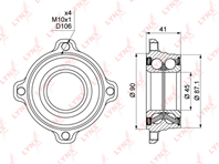 WB-1005 Подшипник ступицы колеса | зад прав/лев | LYNXauto