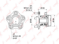 WH-1231 Ступица колеса | зад прав/лев | LYNXauto