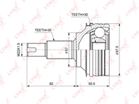 ШРУС наружн.LEXUS IS250 05-13 / GS300-350 05-11  TOYOTA Mark X(X12/3) 2.5 04&gt / Crown 2.5-3.0 03-12