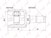 Ci-3751 шрус внутренний hyundai accent(x-3/lc/mc) 1.3-1.6 94-10 / getz