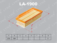 LA-1900 Фильтр воздушный LYNXauto