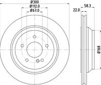 Тормоз. диск MB (300x22x58 3x5x67  вент.) задн. 1шт.