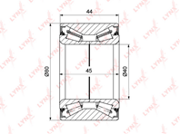 Wb-1443 подшипник полуоси задней с abs (45/44x40x80) toyota land cruis