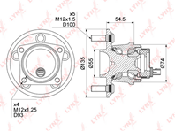 Wh-1158 ступица задняя в сборе toyota avensis(t25) 1.6-2.4 03-08 / cal