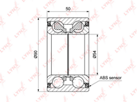 Wb-1288 подшипник ступицы задний с abs (50x53 5x90) mercedes-benz gl32